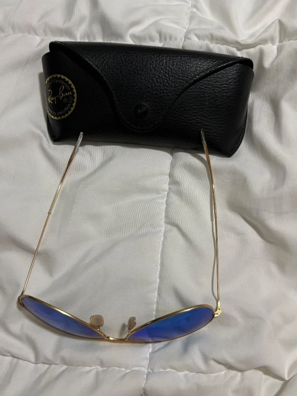 Ray-Ban RB3362 Cockpit Aviator Sunglasses Gold Blue Mirror Flash Lens